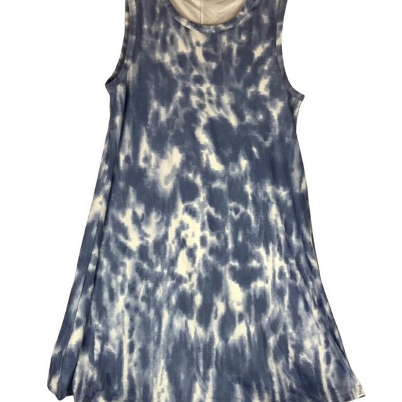 Shein A-Line Tank Dress XL Blue White Tie-Dye Casual Beach Vacation - Picture 1 of 7